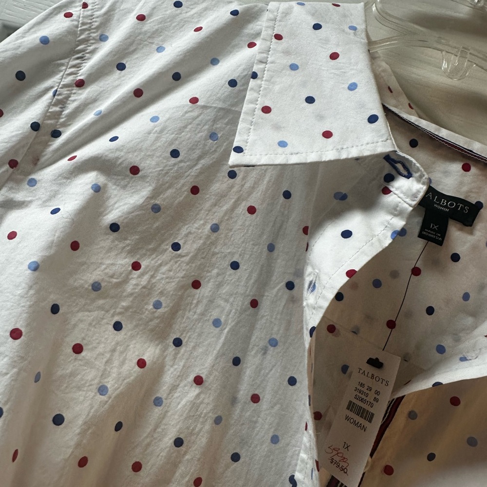 Talbots 1x button up blouse - Picture 4 of 6